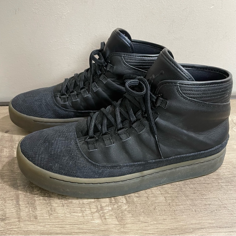 Men's NIKE AIR JORDAN Black Leather WESTBROOK 0 High Top SNEAKERS Shoes  11